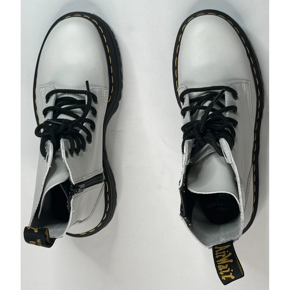 Dr. Martens Jadon Air Wair White & Black Lace Up Boots Size‎ 8 Men - 9 Women
